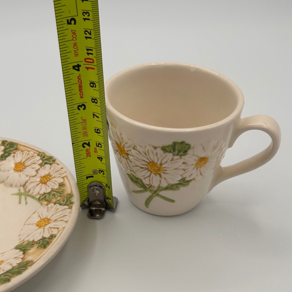 Metlox Poppytrail Daisy Tea Cup Saucer Set Cream Cottagecore Floral Vintage - Picture 9 of 10